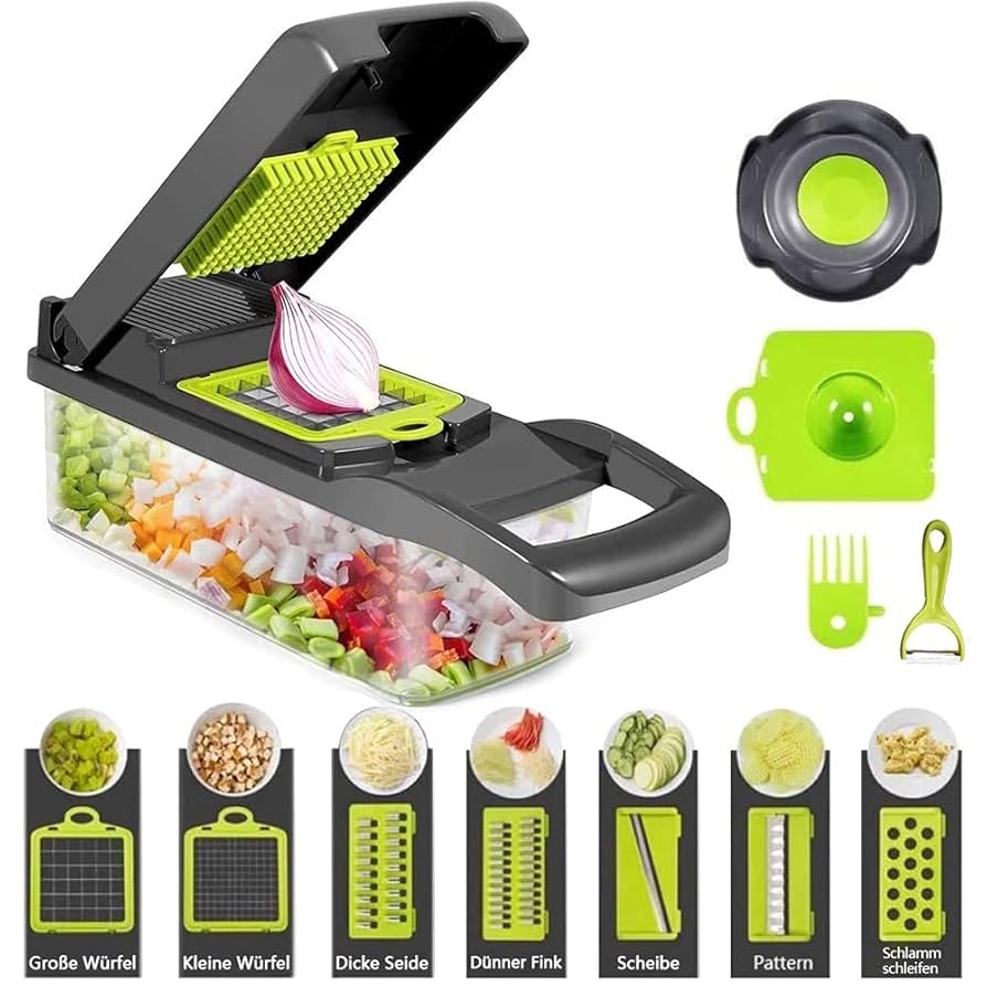 Picadora de verduras con 8 cuchills reemplazables. 15 en 1