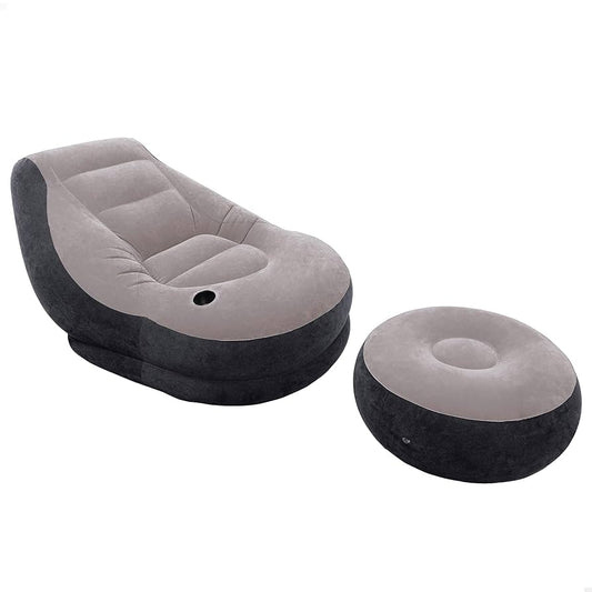 Sillon y reposapiés inflable INTEX
